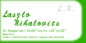 laszlo mihalovits business card